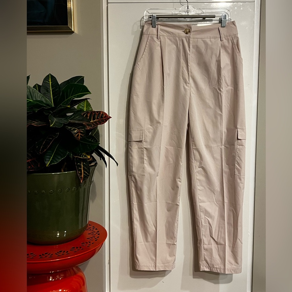 Nude cargo dress pants large